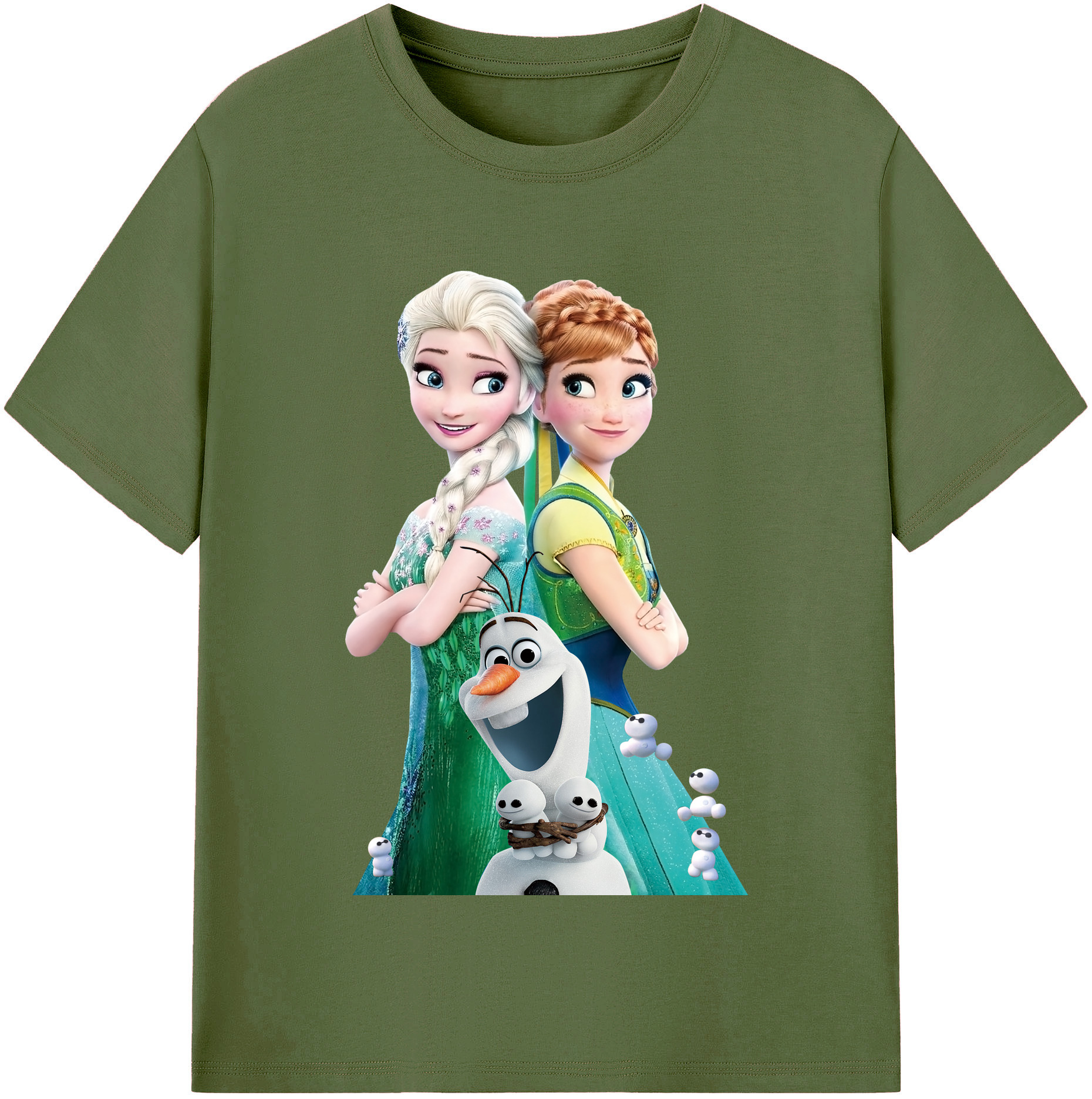 （画像用） アナと雪の女王 アンナ エルサ Frozen Anna Elsa 綿100％半袖Tシャツ（フロントプリント）